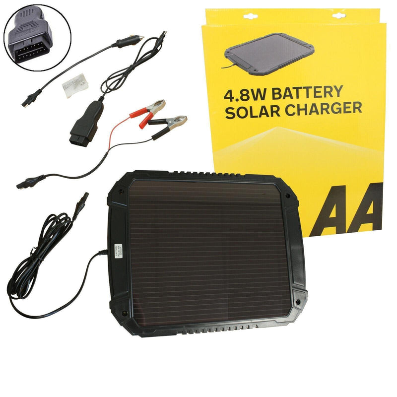 AA 4.8W XL 12V Car Van Caravan Solar Panel Trickle Battery Charger Power Supply AA - Dynamic Drive