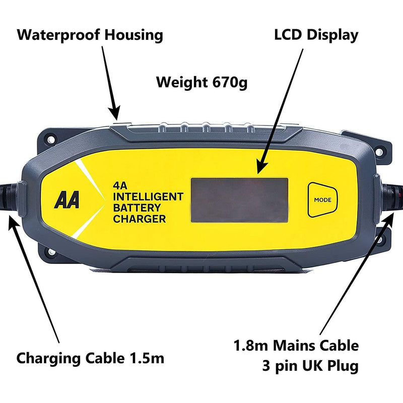 AA 4A Intelligent Battery Charger 4 AMP Car Van Smart Conditioner Starter 6V/12V AA - Dynamic Drive