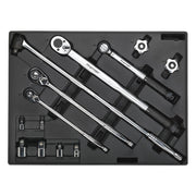 Sealey Tool Tray with Ratchet Torque Wrench Breaker Bar & Socket Adaptor Set 13p Sealey - Dynamic Drive