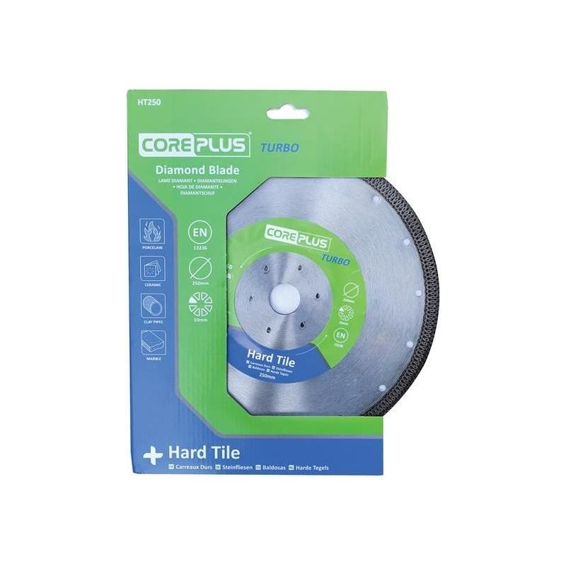 Coreplus HT250 Hard Tile Turbo Diamond Blade 250mm CorePlus - Dynamic Drive
