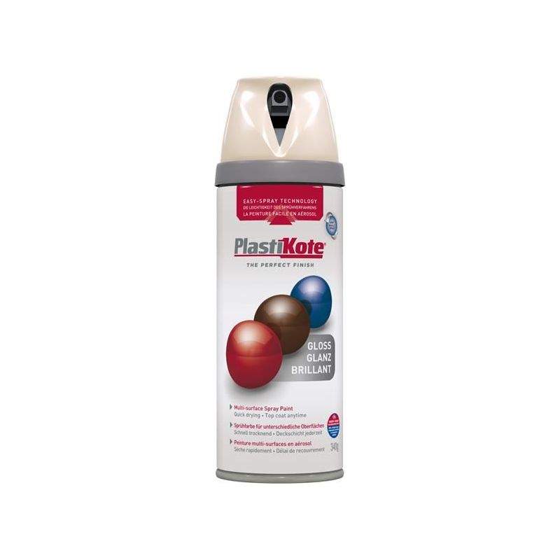 Plastikote Twist & Spray Gloss Antique White 400ml PlastiKote - Dynamic Drive