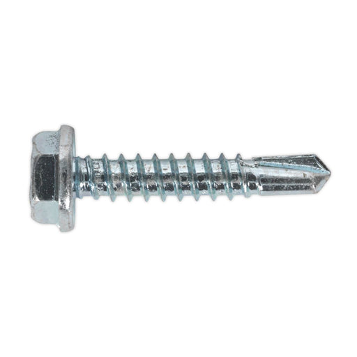 Sealey Self Drilling Screw 4.8 x 25mm Hex Head Zinc Pack of 100 SDHX4825 Sealey - Dynamic Drive