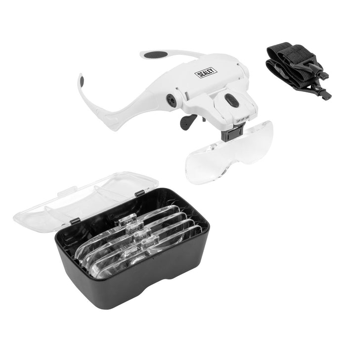 Sealey LED Magnifier Spectacles with Headband WL101D Sealey - Dynamic Drive