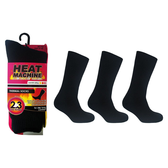 Ladies thermal insulated black socks 1291 UK Camping And Leisure - Dynamic Drive