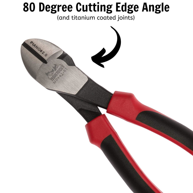 Teng Tools Heavy Duty Side Cutting Plier TPR Grip 165mm Teng Tools - Dynamic Drive