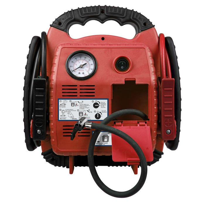 Sealey RoadStart Emergency Jump Start + Compressor 12V 750 Peak Amp RS132 Sealey  - Dynamic Drive