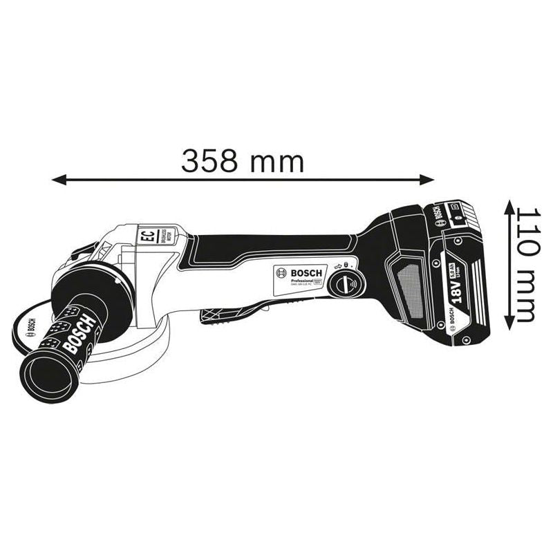 Bosch GWS 18V-10 PC Professional Angle Grinder 125mm 18V Bare Unit Bosch - Dynamic Drive