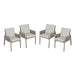 Dellonda Set of 4 Fusion Garden/Patio Aluminium Dining Chairs with Armrests - Light Grey Dellonda  - Dynamic Drive