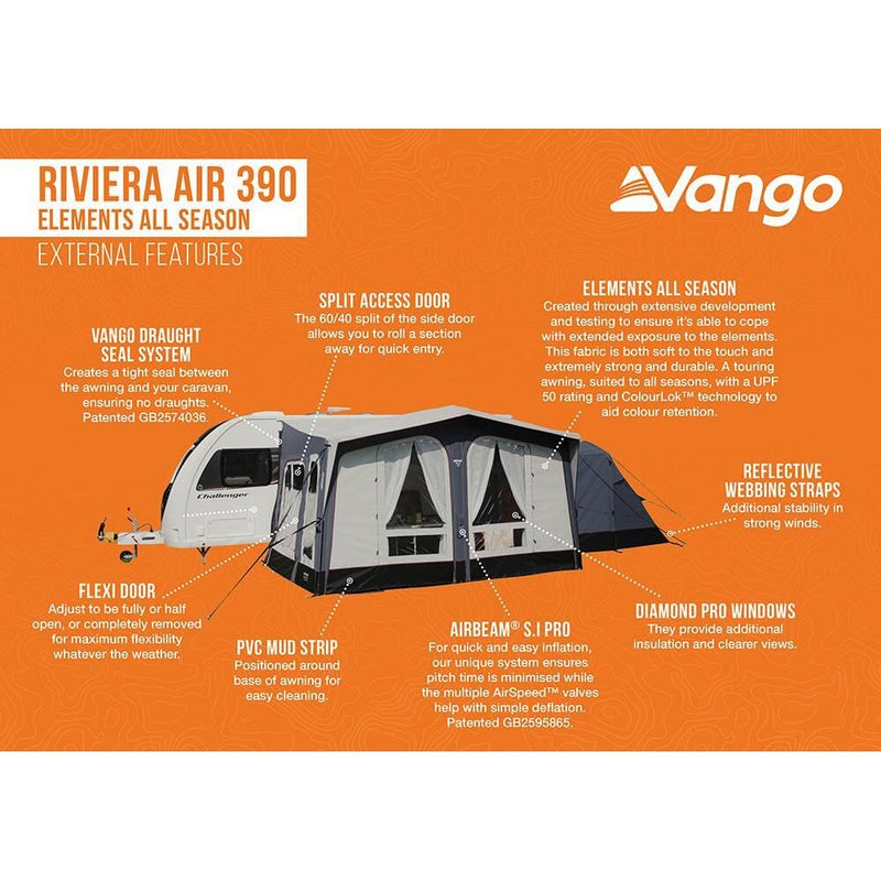 Vango Riviera Air 390 Elements TC Caravan Awning Vango - Dynamic Drive