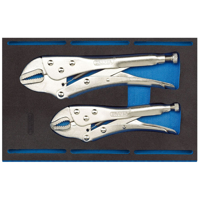 Draper Self Grip Plier Set in 1/4 Drawer EVA Insert Tray (2 Piece) 63191 Draper - Dynamic Drive