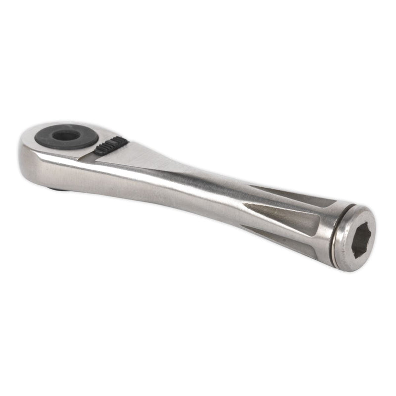 Sealey Bit Driver Ratchet Micro 1/4"Hex Stainless Steel AK6962 Sealey - Dynamic Drive