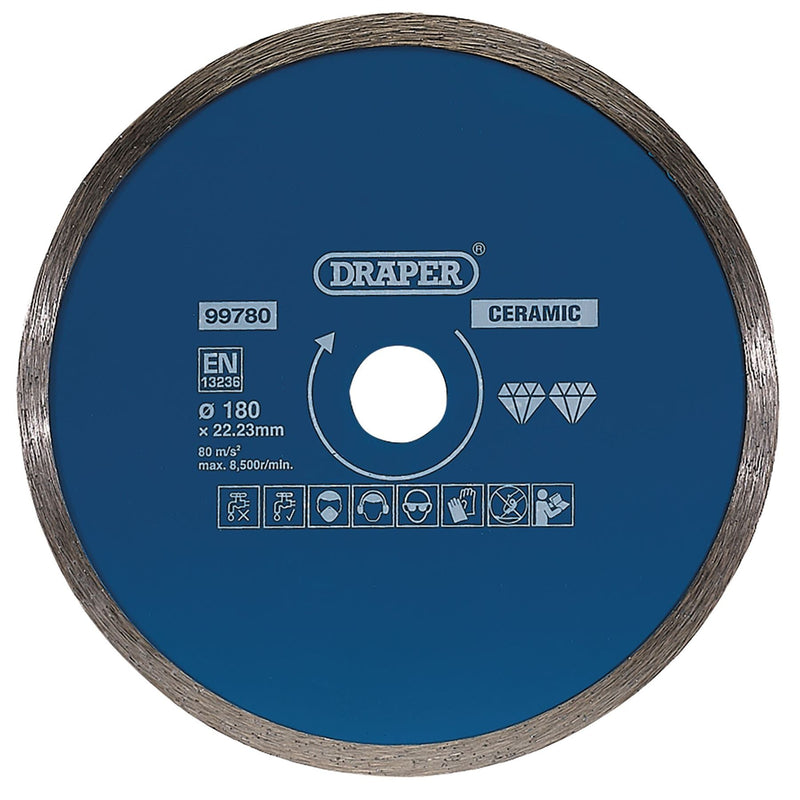 Draper Continuous Diamond Blade, 180mm 99780 Draper - Dynamic Drive