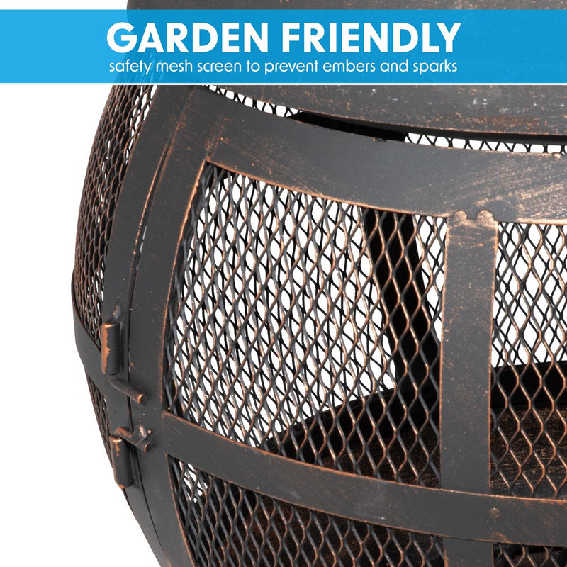 Dellonda Deluxe 360 Chiminea/Fire Pit - Antique Bronze Finish Dellonda  - Dynamic Drive
