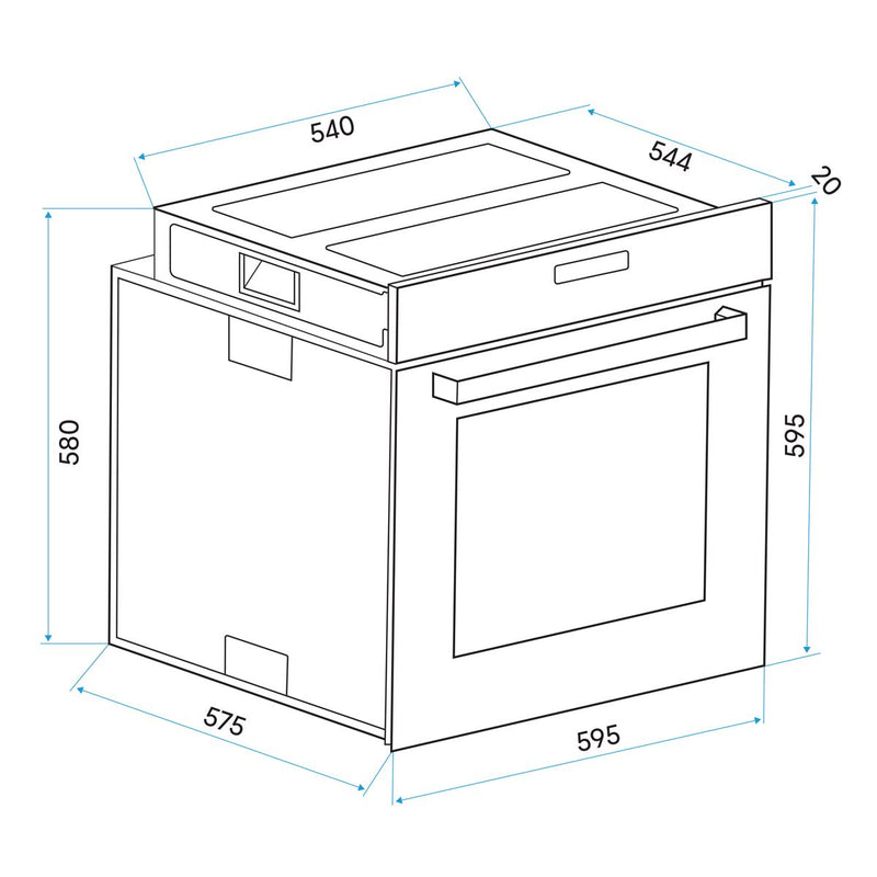 Baridi Integrated Fan-Assisted Electric Oven 60cm 72L Capacity - Black Baridi - Dynamic Drive