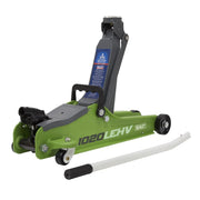 Sealey Low Profile Short Chassis Trolley Jack 2 Tonne - Green 1020LEHV Sealey - Dynamic Drive