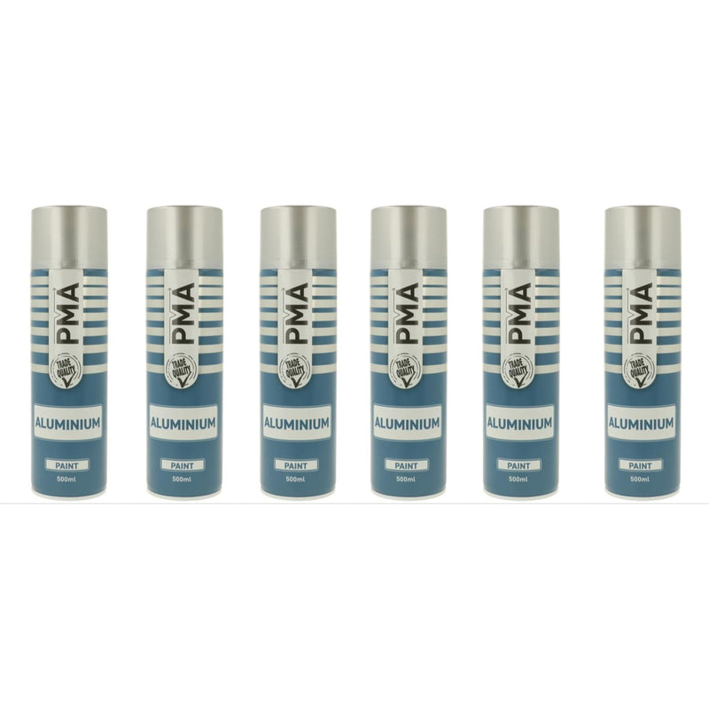 6x PMA Professional Aluminium 500ml Spray Paint High Coverage PMA - Dynamic Drive