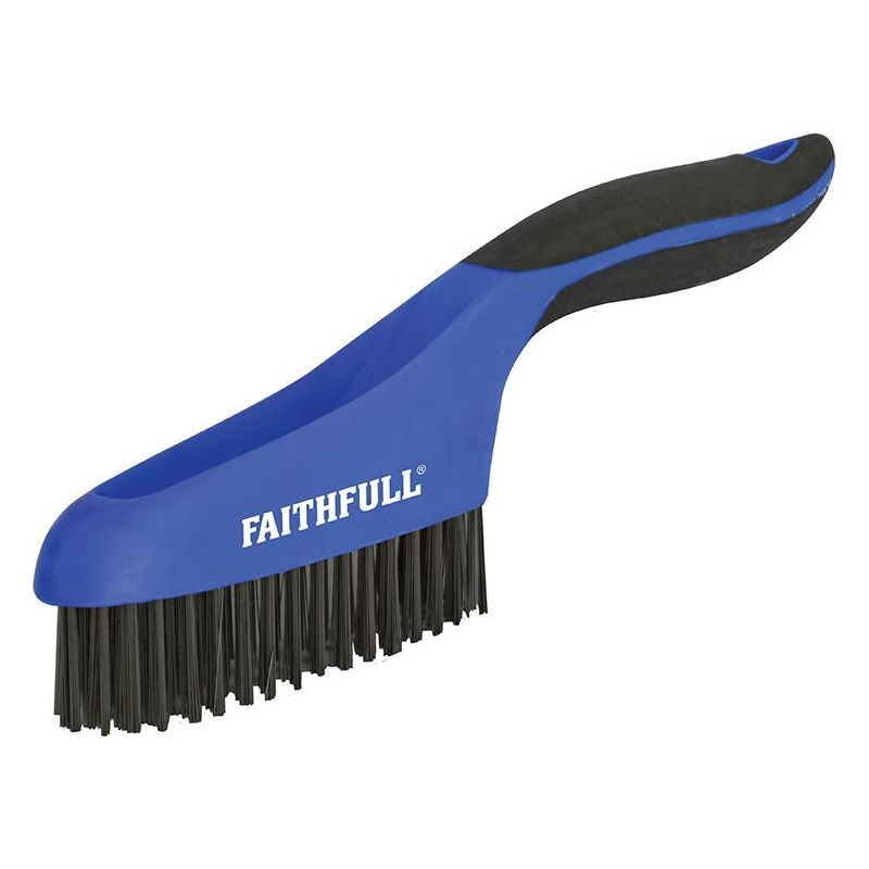 Faithfull Scratch Brush Soft Grip 4 x 16 Row Steel Faithfull - Dynamic Drive