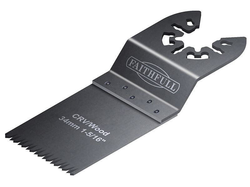 Faithfull Multi-Function Tool CrV Flush Cut Wood Blade Ground Side Set 34mm (Box 100) Faithfull - Dynamic Drive