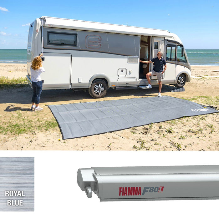 Fiamma F80L 450 Awning Titanium Royal Blue Fiamma - Dynamic Drive