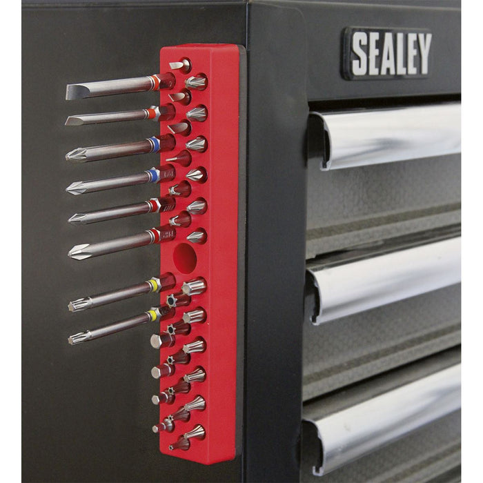 Sealey Magnetic 36 Bit Holder 1/4" Hex Screwdriver Bits Drill Storage Rail Sealey  - Dynamic Drive