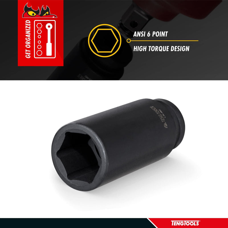 Teng Tools 1/2" Deep Impact Socket ANSI Metric 16mm Teng Tools - Dynamic Drive