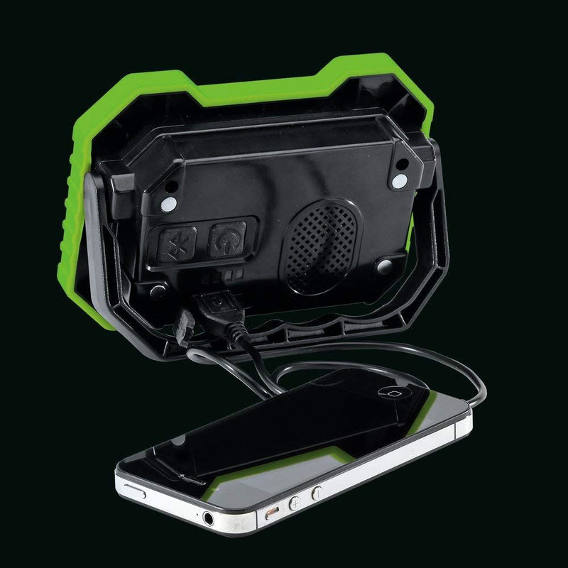 Draper COB LED Rechargeable Worklight with Wireless Speaker, 5W, 500 Lumens, Gre Draper - Dynamic Drive