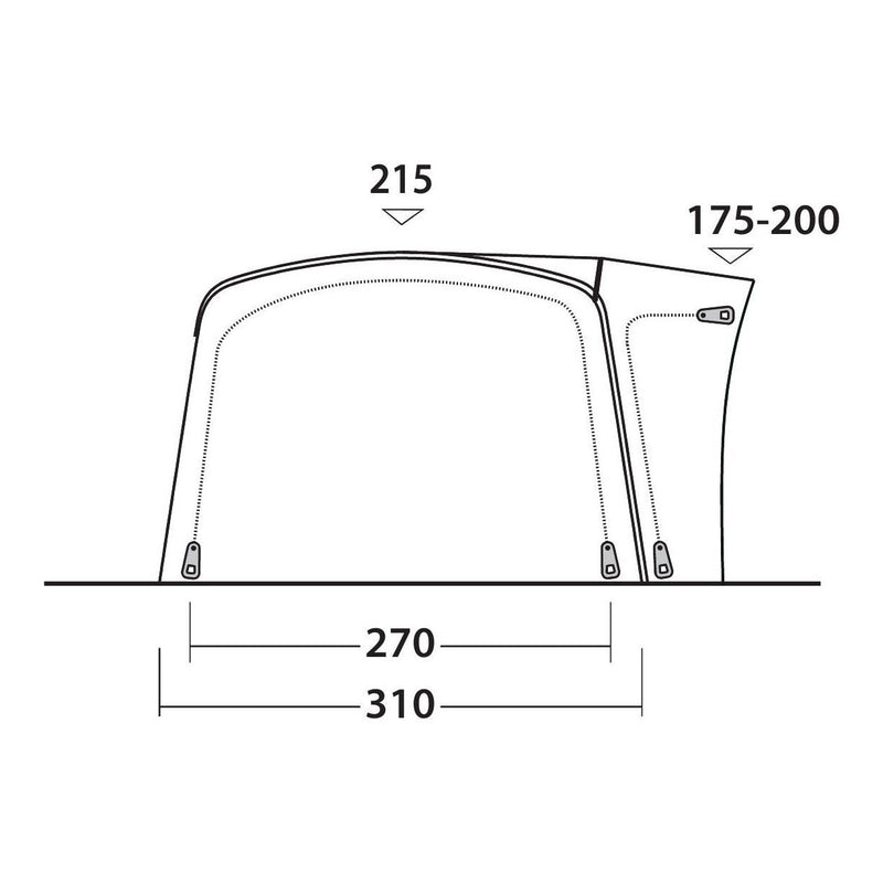 Outwell Wolfburg 450 Air Drive-Away Campervan Air Awning 175-200cm Outwell - Dynamic Drive