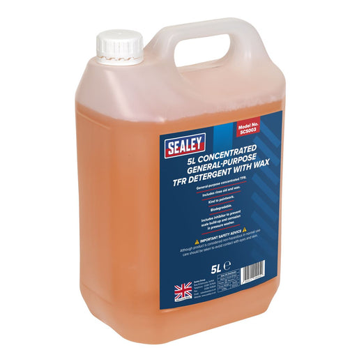 Sealey TFR Detergent with Wax Concentrated 5ltr SCS003 Sealey  - Dynamic Drive