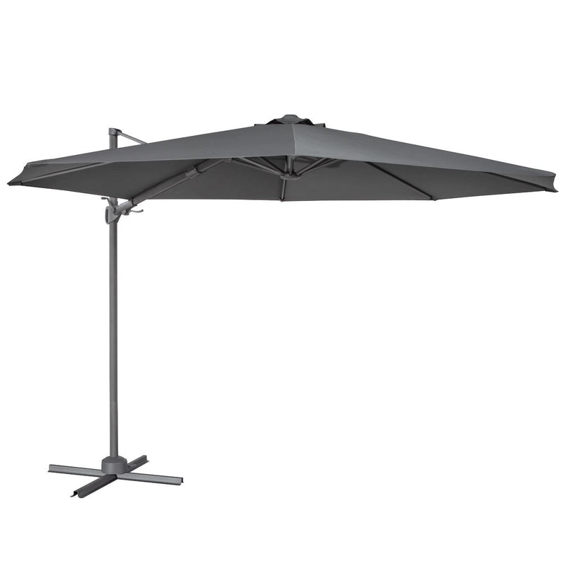 Dellonda Cantilever Parasol with 360 Rotation, Tilt & Cover 3m - Grey Dellonda - Dynamic Drive