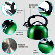 Liberty Green 2.5 Litre Whistling Kettle CW-T056-B1G Liberty Leisure UK - Dynamic Drive