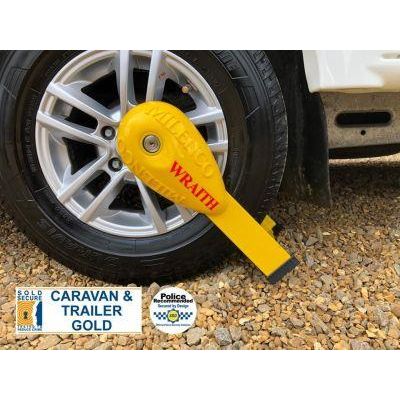 Milenco Wraith 2 Wheelclamp Caravan Sold Secure Gold Approved Security Lock Stoplock  - Dynamic Drive