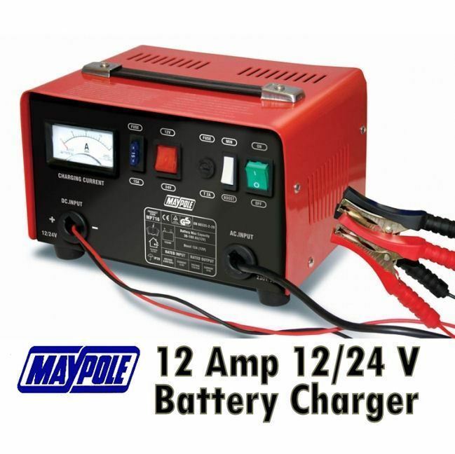 New Maypole MP716 12A Metal Battery Charger 12/24V Fast/Boost Mode Robust Steel Maypole  - Dynamic Drive