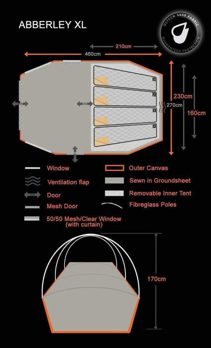 Olpro Abberley XL - 4 Person Tent (Ripstop) Olpro - Dynamic Drive