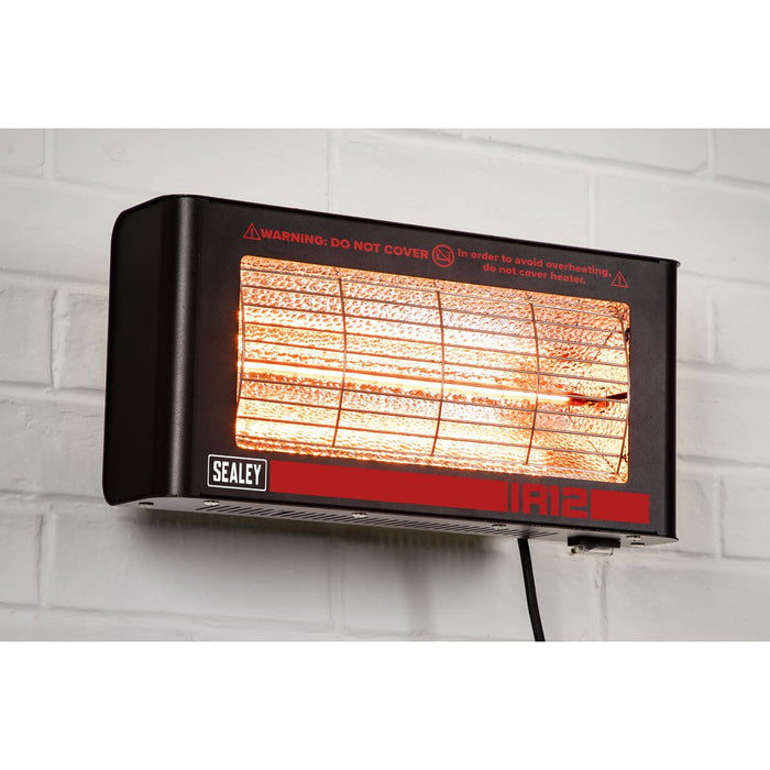 Sealey Wall Mounting Infrared Quartz Heater 1.2W/230V IR12 Sealey - Dynamic Drive