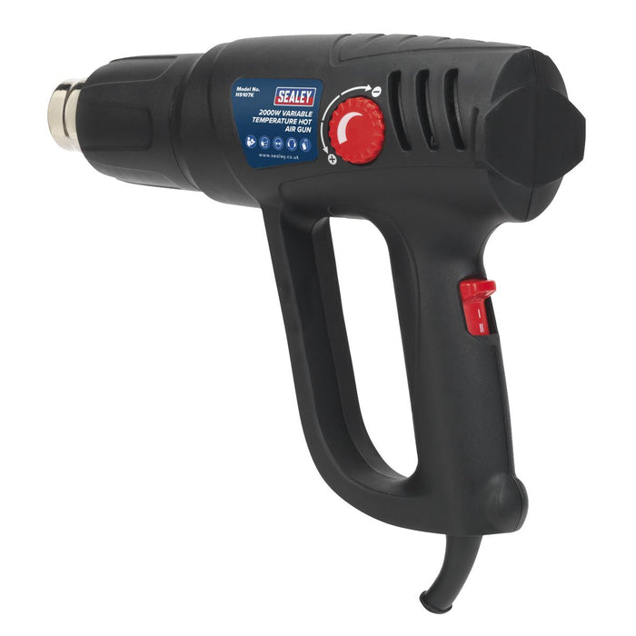 Sealey Variable Temperature Hot Air Gun Kit 2000W 50-450C/90-600C HS107K Sealey - Dynamic Drive
