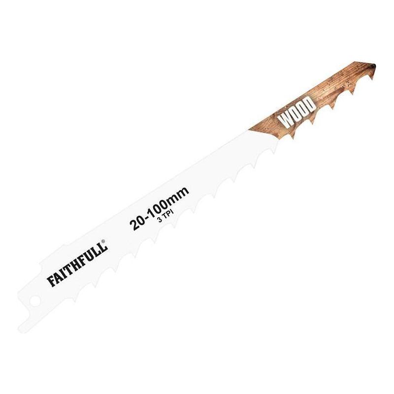 Faithfull S617K Sabre Saw Blade Wood 150mm 3 TPI (Pack of 5) Faithfull - Dynamic Drive