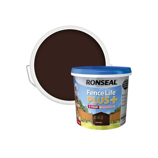 Ronseal Fence Life Plus+ Dark Oak 5 litre Ronseal - Dynamic Drive