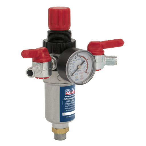 Sealey Air Filter/Regulator 3/8"BSP Male 1/4"BSP Male SA4FR/38 Sealey - Dynamic Drive
