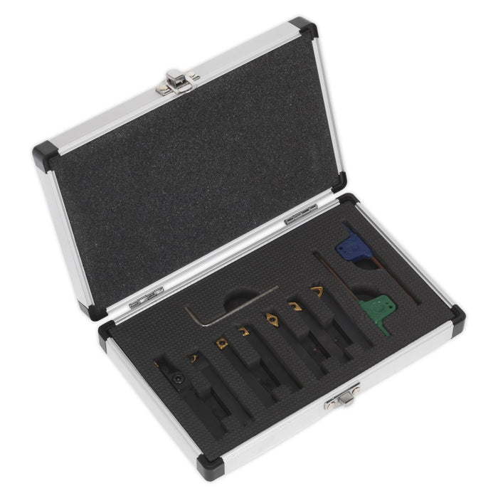 Sealey Indexable 10mm Lathe Turning Tool Set 7pc SM3025CS6 Sealey - Dynamic Drive