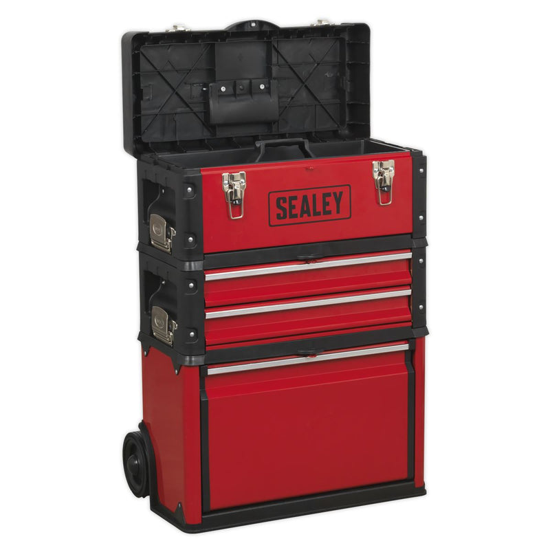Sealey Mobile Steel/Composite Toolbox 3 Compartment AP548 Sealey - Dynamic Drive