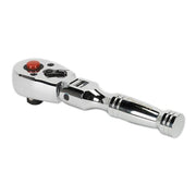 Sealey Ratchet Handle Socket Wrench Flexi Head Stubby 140mm 3/8" Drive 72 Tooth Sealey  - Dynamic Drive