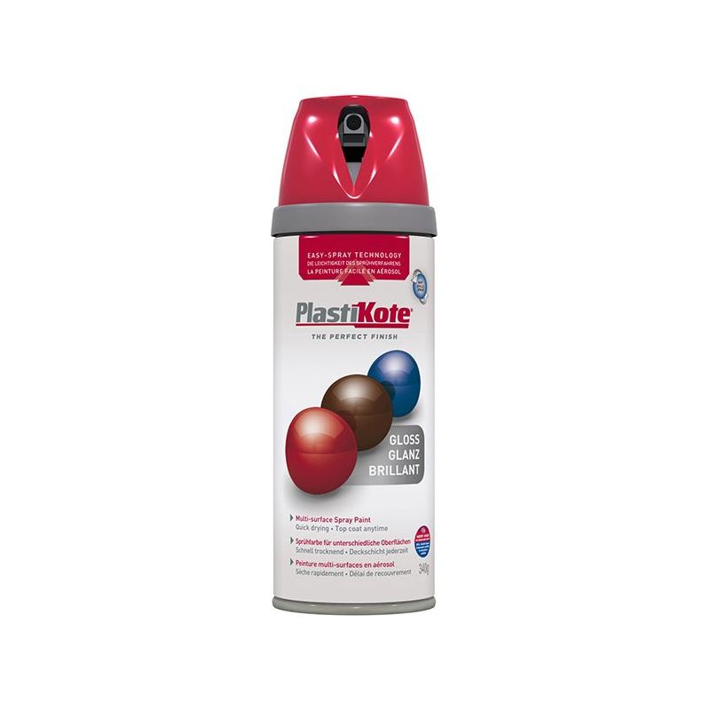 Plastikote Twist & Spray Gloss Bright Red 400ml PlastiKote - Dynamic Drive