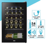 Baridi 24 Bottle Tabletop Wine Fridge & Cooler DH9 Baridi - Dynamic Drive