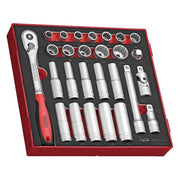 Teng Tools 1/2" Socket Set 12 pt FOAM2 27 Pieces Teng Tools - Dynamic Drive