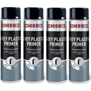 4x Simoniz Grey Plastic Smooth Primer Car Paint Spray Anti Rust Aerosol 500ml Simoniz - Dynamic Drive