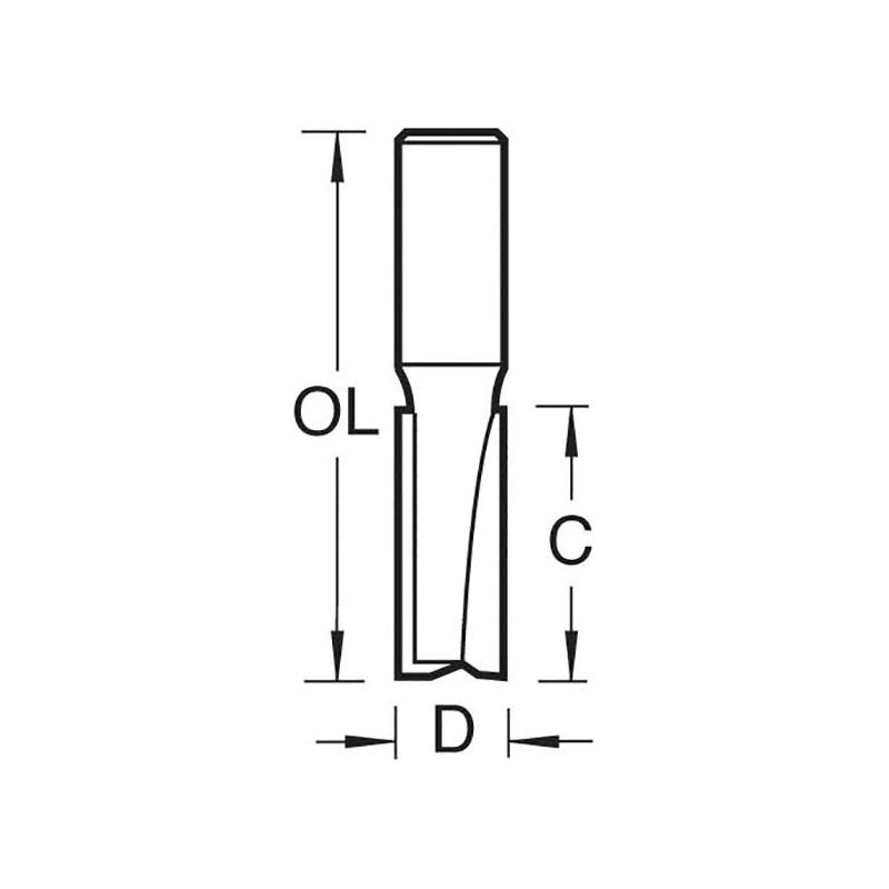 Trend 3/75 x 1/2 TCT Two Flute Lockjig Cutter 12.0 x 63mm Trend - Dynamic Drive