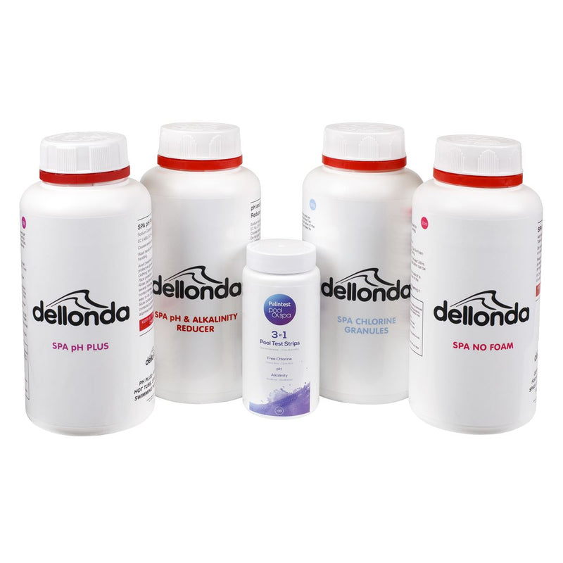 Dellonda Hot Tub/Spa Starter Kit - Chlorine pH Increaser Dry Acid Foam Down Dellonda - Dynamic Drive