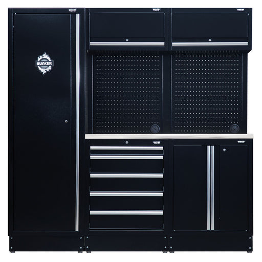 Draper BUNKER Modular Storage Combo with Stainless Steel Worktop (11 Piece) Draper - Dynamic Drive