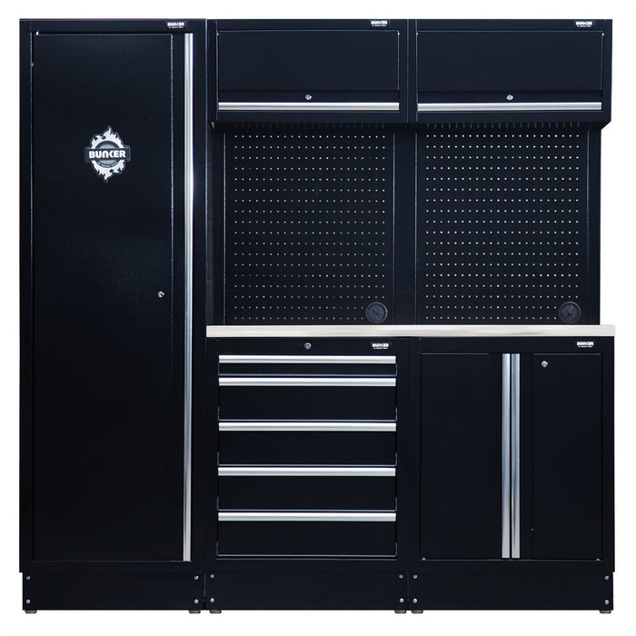 Draper BUNKER Modular Storage Combo with Stainless Steel Worktop (11 Piece) Draper - Dynamic Drive