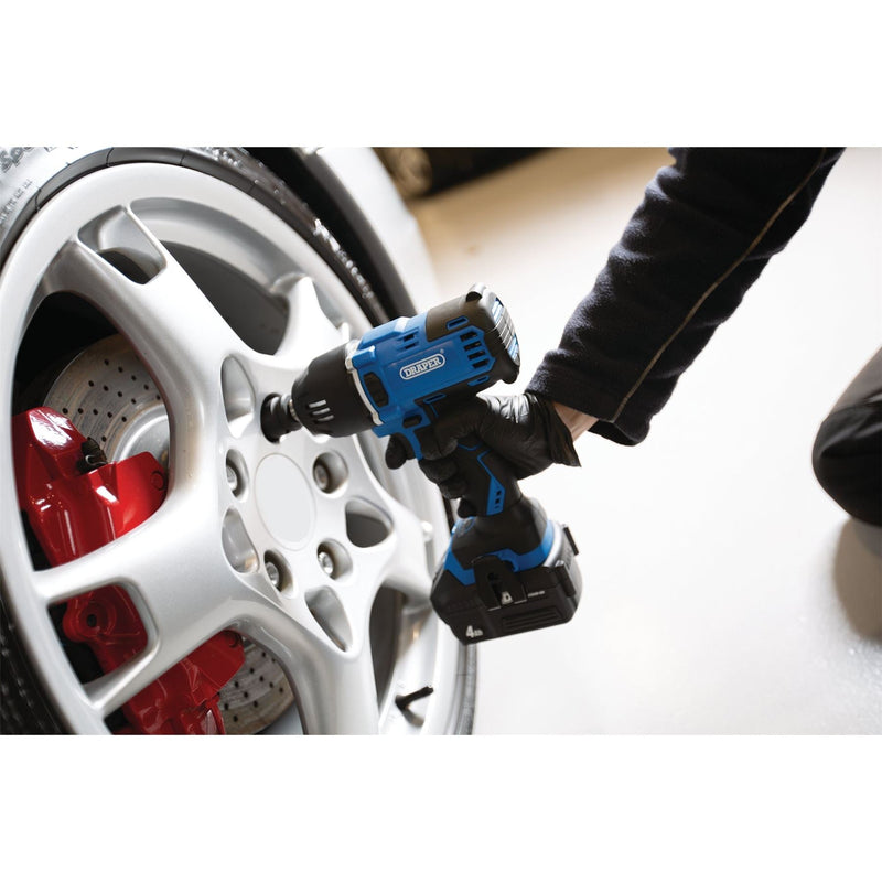 Draper D20 20V Brushless Mid-Torque Impact Wrench, 1/2" Sq. Dr., 400Nm, 2 x 4.0A Draper - Dynamic Drive